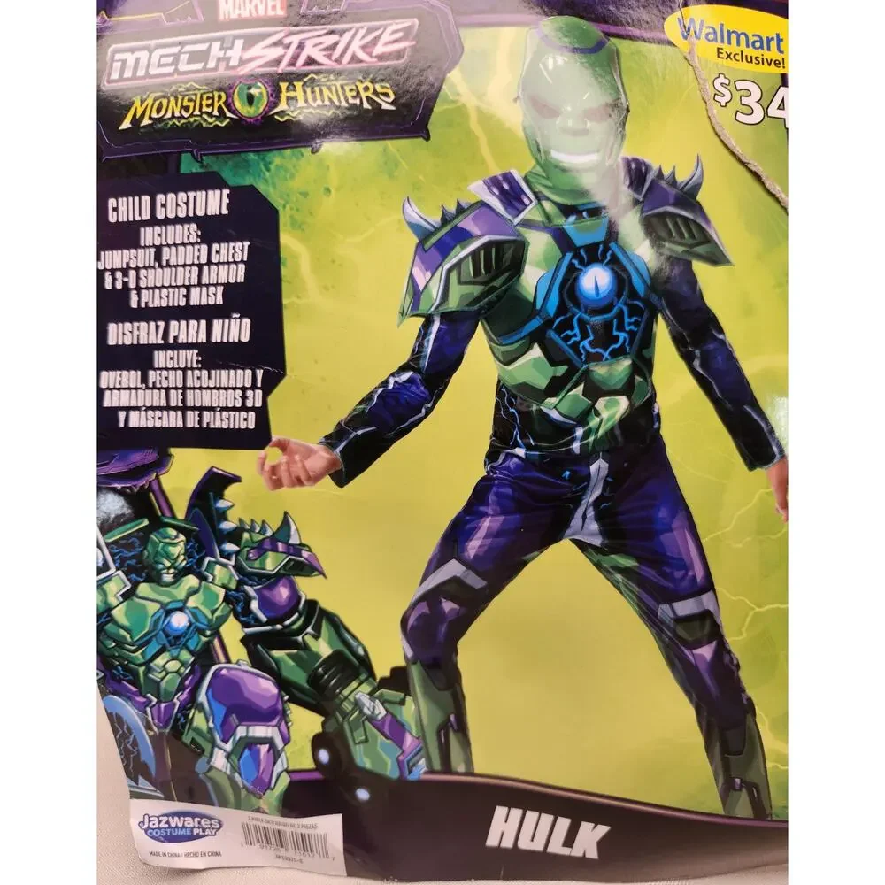 Halloween Marvel Hulk Mech Strike Youth Unisex or Child Boys Costume, Size 6/7‎
